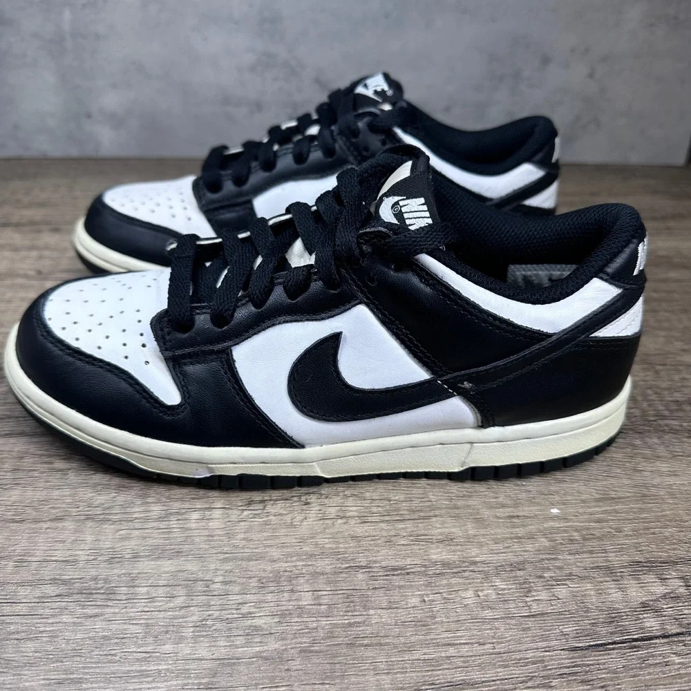 Nike~Youth~Dunk Low Retro Black/White Panda Sneakers~Size 4.5Y